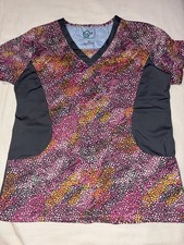 Women  s Work Nursing Healthcare Uniform Scrub Shirt Top Gem Scrubs Size Medium