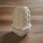 Vintage Fenton Hobnail Fairy Lamp  White Milk Glass with Fenton logo