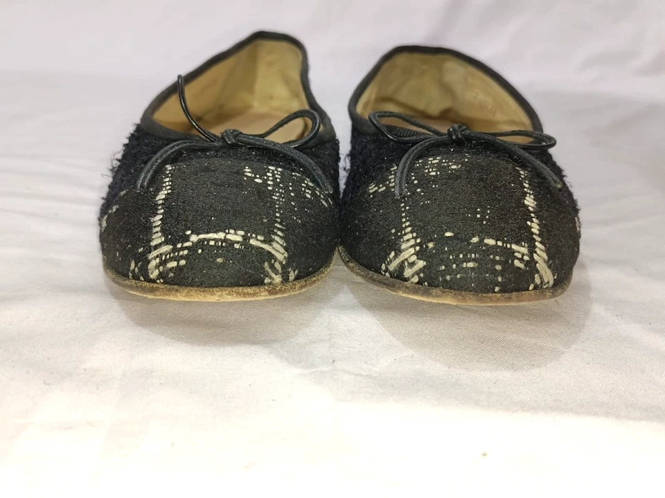 Zapatos de salón Chanel planos de lana negros talla, EU39.5, US8.5, Foto 4 de 4