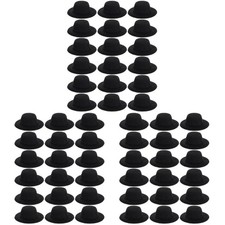 3 Pack Mini Top Hat Snowman Hats for Crafts Black Formal Has Doll
