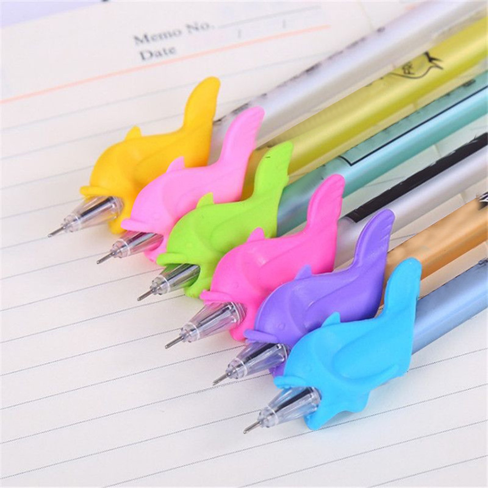 Pencil Grippers Silicone Dolphin Writing Aid Tools Soft Pencil Grips Valuable