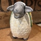 Vintage Primitive Folk Art Sheep Ceramic Pitcher Quilt Blanket — photo 4