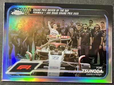 Refractor Yuki Tsunoda #180 AlphaTauri - 2024 Topps Chrome Formula 1 F1 Card