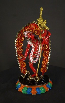 Hand Paint Buddhism Vajra Yogini Akash Jogini Dakini Copper Statue Sculpture