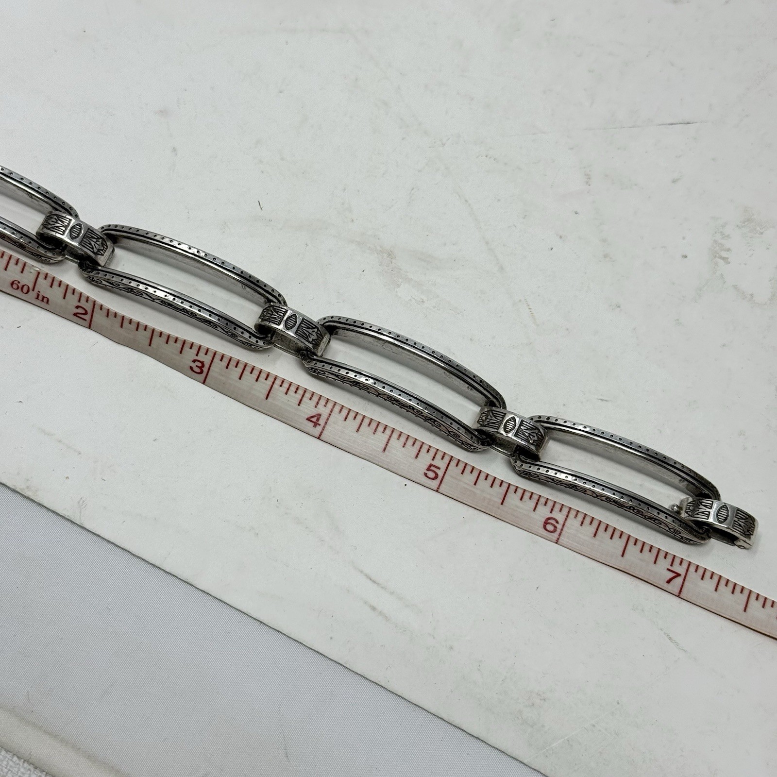 BRIGHTON Open Scrolled Rectangle Silver Tone Link… - image 9