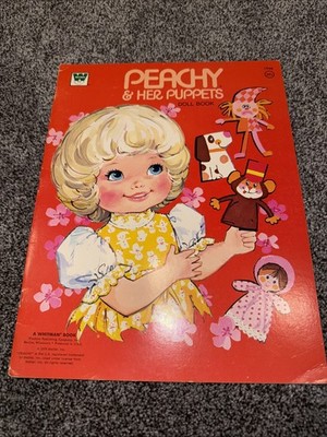 Whitman Mattel Paper Doll Peachy & Her Puppets 1974 Uncut New Vintage