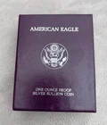 AMERICAN EAGLE VERY RARE BOXED 1986 ONE OUNCE PROOF SILVER ROUND BULLION COIN.