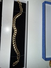 10k Solid Gold curb link Bracelet 8inch 8.5mm and 13 grams