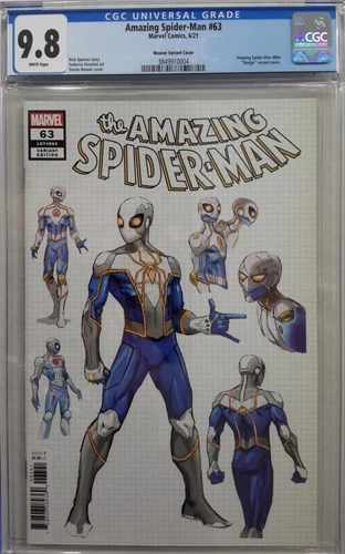 *AMAZING SPIDER-MAN #63 CGC 9.8*2021 MARVEL COMICS*WEAVER DESIGN VARIANT COVER*