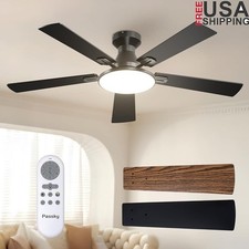 Quiet Ceiling Fan Remote Control Dimmable Light Reversible Motor Timer 6 Speed