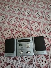 Vtg Lifelong Baby Boom Box Silver Portable Mini AM/FM Radio 8157 Clock/Antenna