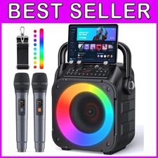 Portable Karaoke Machine with Wireless Microphones