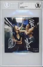 HAIM BAND SIGNED I Quit Album Cover Art Card BAS Beckett COA Certified Autograph