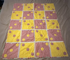 Baby Handmade Quilt Gift Floral Ric Rac Cottage Grandma Homestead Toddler 45X37