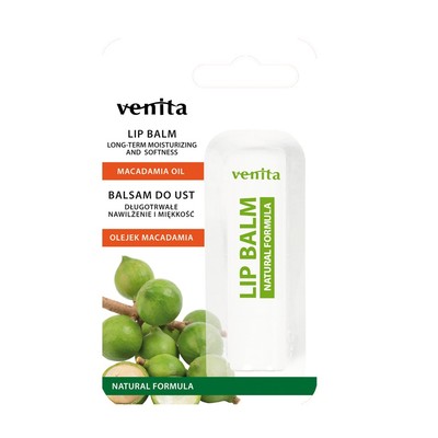 5902101518383 Venita Naturalny balsam do ust Olejek Macadamia 4g (P1) 