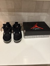 Sneakers Air Jordan 4 retrò nere in tela taglia 12 SCATOLA DI RICAMBIO