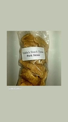 Eddie's Snack Time Pork Skins Crispy Snack Bag Salt vinegar..2bags 6.25oz bags