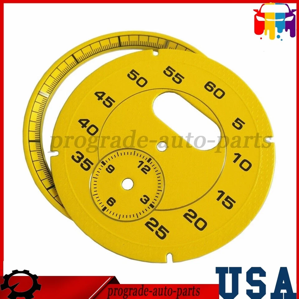 NEW Yellow Dial Clock Gauge Chrono Fit Porsche Cayman 911 Macan Cayenne Boxster - Imagem 4 de 4