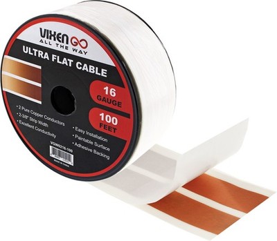 VIXEN GO 16AWG 2-CONDUCTOR FLAT CABLE/WIRE FOR SPEAKERS,DOORBELL,LED LIGHT 100FT