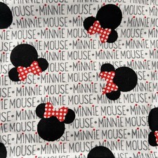 Minnie Mouse Head SPELL OUT Disney Cotton Fabric Springs Creative Quilt 1 ydx43"