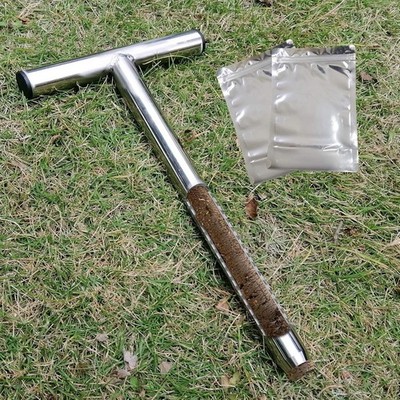 12 Inch Stainless Steel Soil Probe with 2 Sample Bags, T-Handle Soil Kit for...