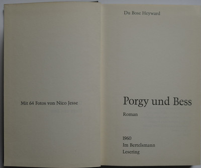 1700382- Porgy und Bess - Mit 64 Fotos von Nico Jesse  1960