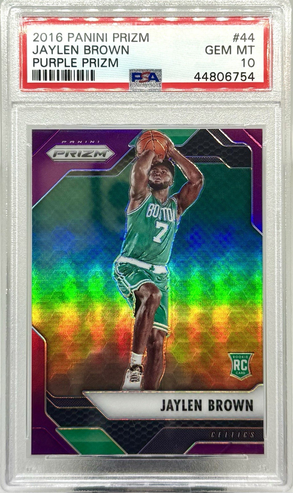 2016 Purple Prizm /75 Jaylen Brown PSA 10