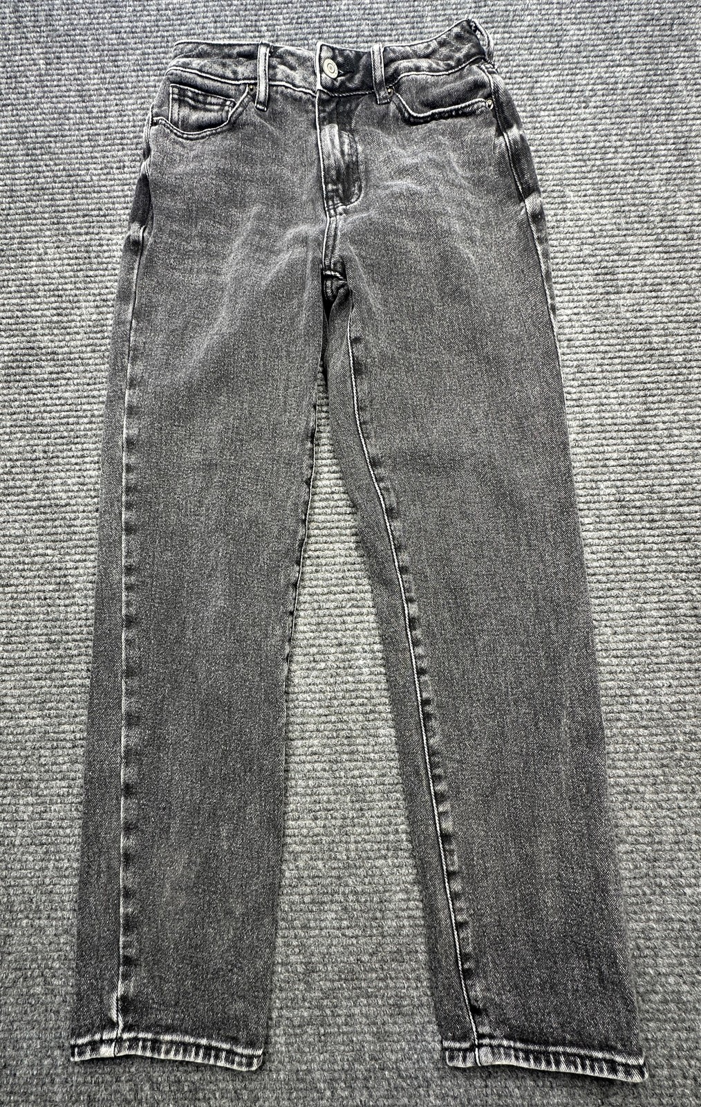 PacSun Mom Jeans Womens 24 Gray Charcoal Wash High Rise Relaxed Straight Denim-image