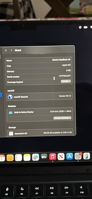 Apple MacBook Air M3 13.6'' Black 8GB RAM 245GB SSD macOS Sequoia Laptop