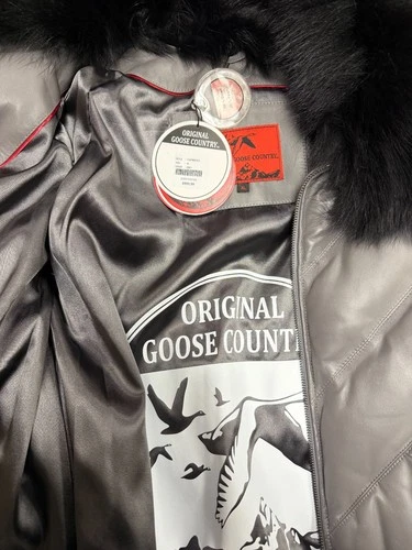 Brand New Men's V-Vomber Lamskin Leather & Goose Down Jacket With Real Fox Fur image 6