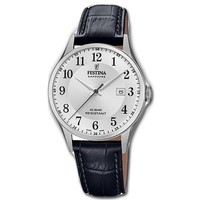 Festina Herren Uhr F20007/1 Leder Armband-Uhr Swiss Made Schwarz UF20007/1