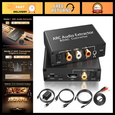 HDMI ARC Audio Extractor DAC Converter 192KHz Digital to Analog for PS3 PS4 HDTV
