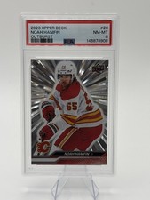 2023-24 UPPER DECK SERIES 1 HOCKEY Outburst Silver NOAH HANIFIN #28 PSA 8 POP 1