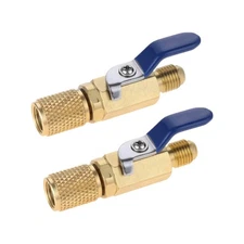 Mtsooning Air Conditioner Ball Valve 1/4" SAE Adapter Straight Refrigerant Va...