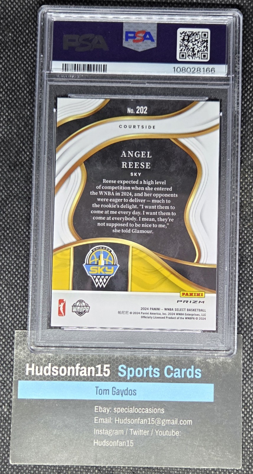Angel Reese 2024 Panini Select WNBA Courtside #202 Rookie Pink Ice Prizm PSA 10  view 2