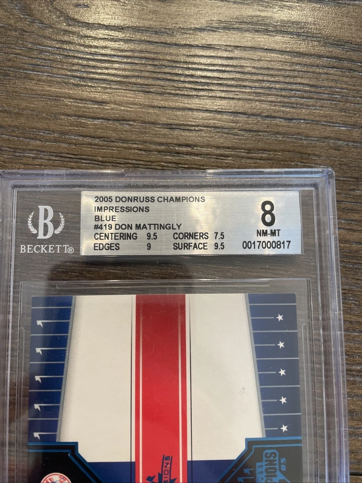 2005 Donruss Champions Impressions Don Mattingly BGS 8 Blue #100 Yankees - Image 2 of 4