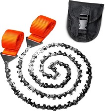 Rope Saw for Tree Limbs - Pocket Chainsaw Survival with Bag Black, Orange