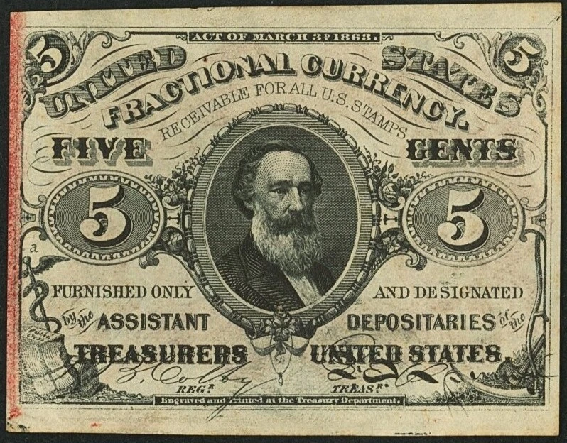 FR 1237 - 5c THIRD ISSUE - COLBY / SPINNER - w/ "a" - RED BACK - PMG 64 - CU - Image 3 of 4