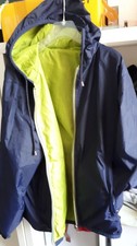 Windjacke beidseitig tragbar du.blau und apfelgrün Kapuze Taschen L