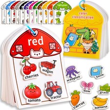 Laynertoys Montessori Busy Book Color Sorting Toys for 7.8" x 6.2", Red