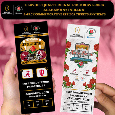 2-PACK: INDIANA vs ALABAMA 2026 CFP Rose Bowl Customizable Replica ...