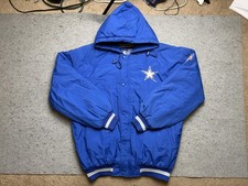 Vintage Dallas Cowboys Jacket Mens Large Blue NFL Football Hooded Starter 90s