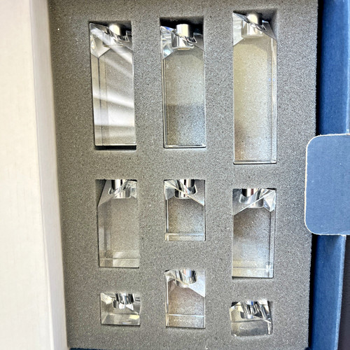 Marquis By Waterford Nine Piece Crystal Set Menorah in Original Box
