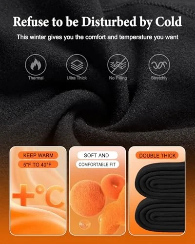  Paquete de 3 leggings forrados de vellón talla grande XX-grandes 07-negro/moca/caqui claro Foto 3 de 4