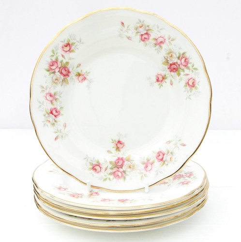 Vintage Duchess June Bouquet Bone China Set 6 Tea Plates Pink Roses