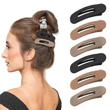 6 PCS Small Flat Hair Clips Non-Slip Lay Down Barrettes for Thin Hair