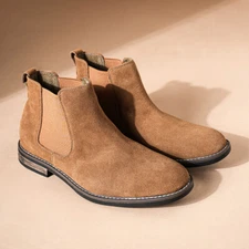 Men's Suede Leather Chelsea Ankle Boots for Working