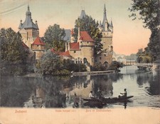 A853 Hungary Budapest Vajda Hunyad Var Castle Boatmen Panoramic postcard
