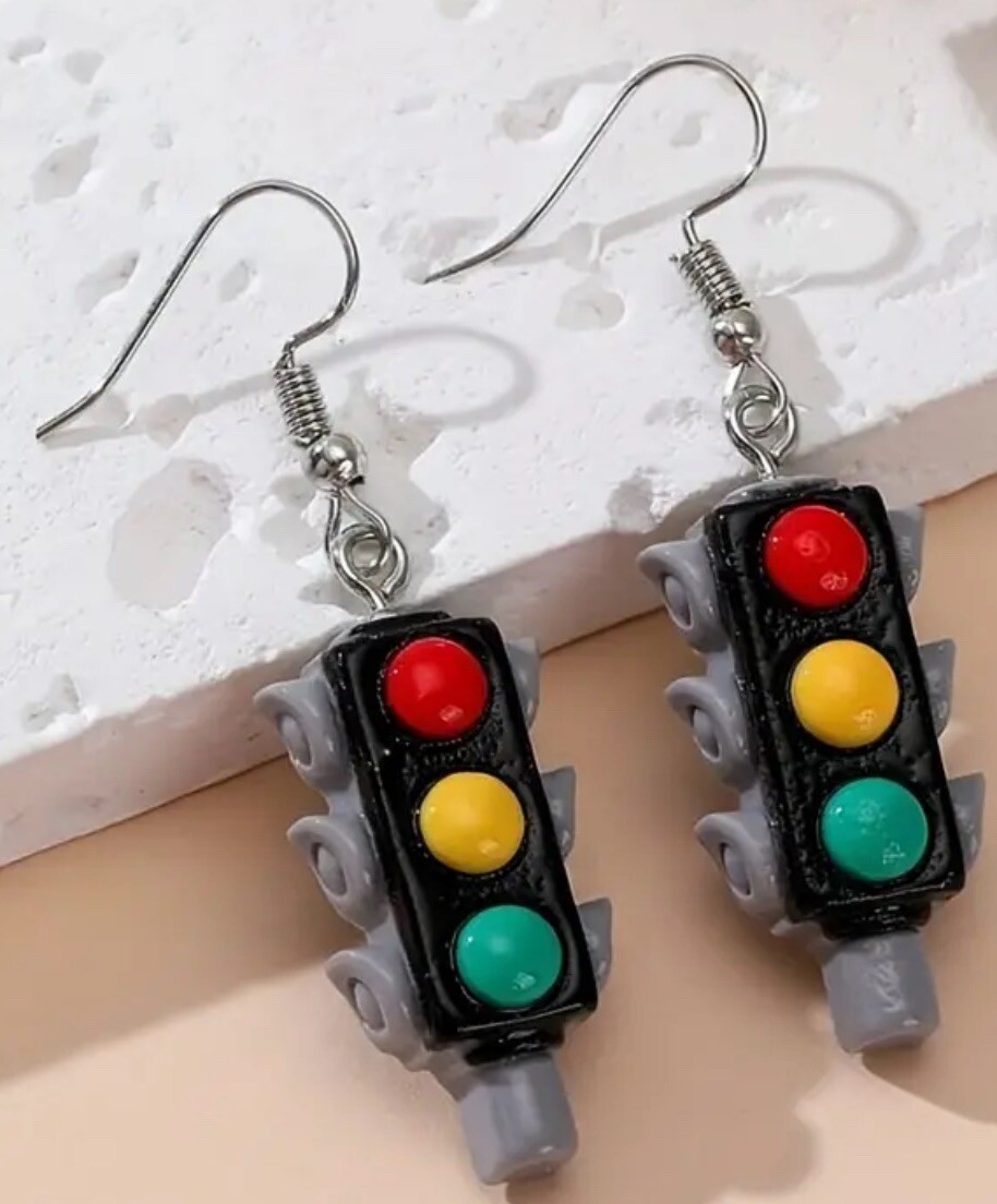 Traffic Cone Dangle Earrings - Creative Statement Jewelry For Women