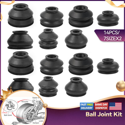 14X Multipack Ball Joints Dust Boots Cover Track Tie Rods Ends Set Universal Kit